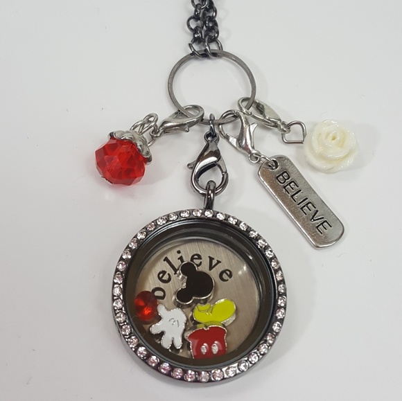 Mickey Mouse Floating Charm Locket Necklace Nwt